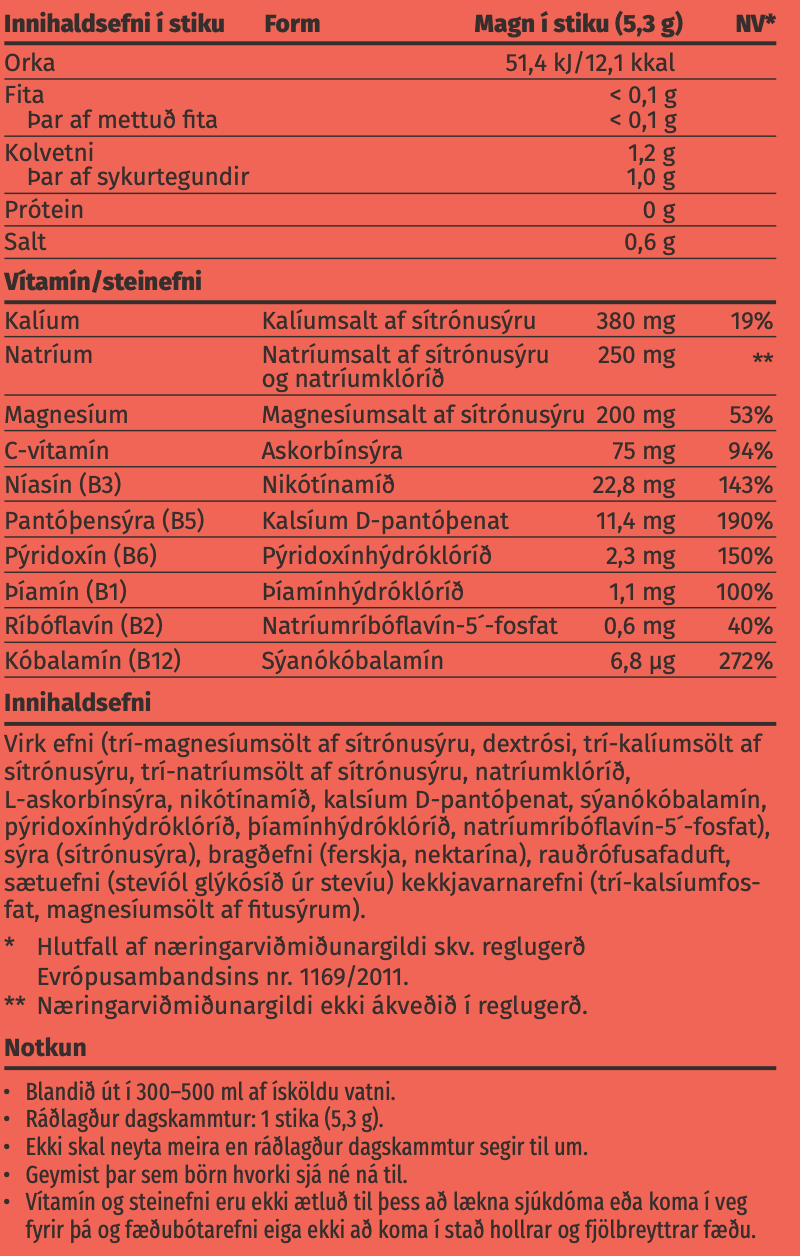Næringarupplýsingar